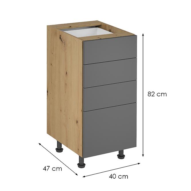 Skrinka do kuchyne Langen d40s4 push grey