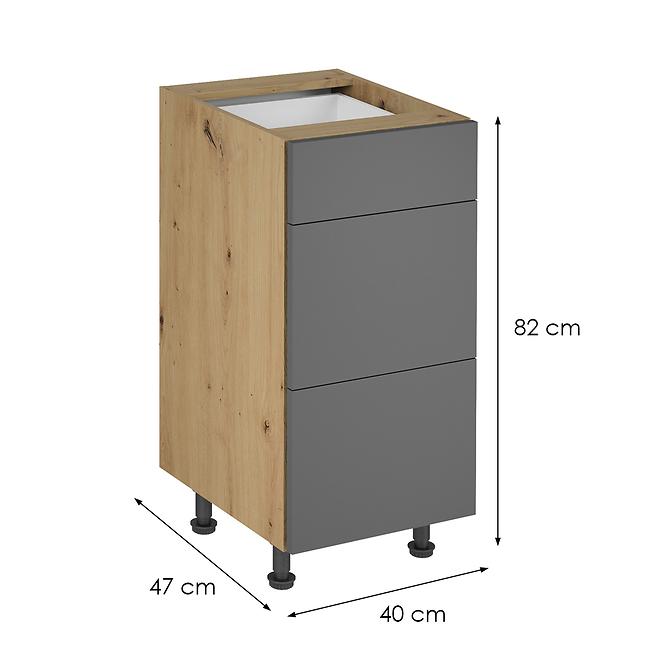 Skrinka do kuchyne Langen d40s3 push grey,2