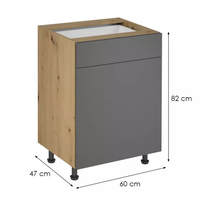 Skrinka do kuchyne Langen d60s1 push grey,2