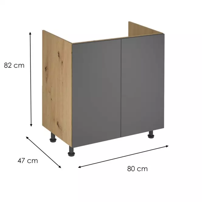 Kuchynská skrinka Langen D80Z grey,2