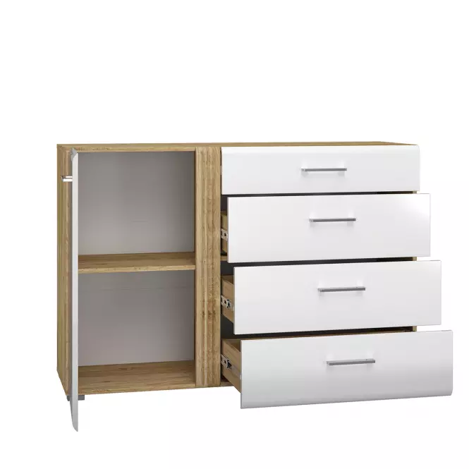 Komoda Adagio 04 dub castello/biela lesk,3