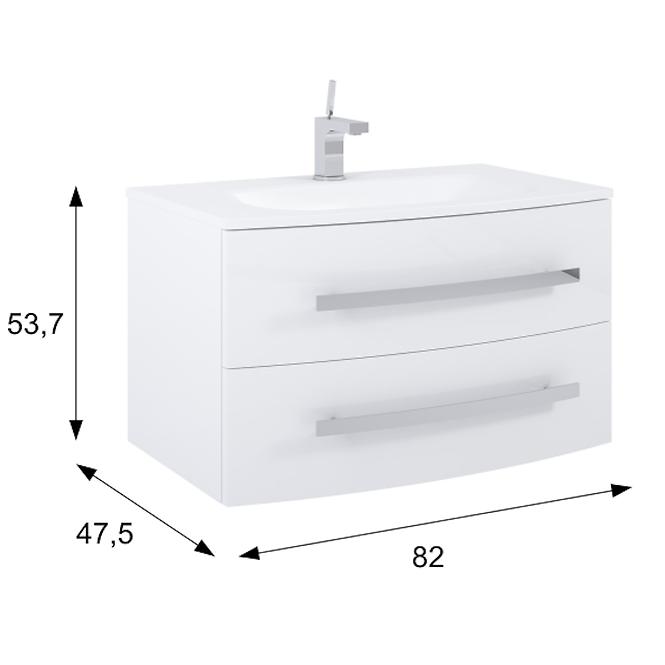 Kúpeľňová skrinka pod umývadlo Perla White 80 2S biela