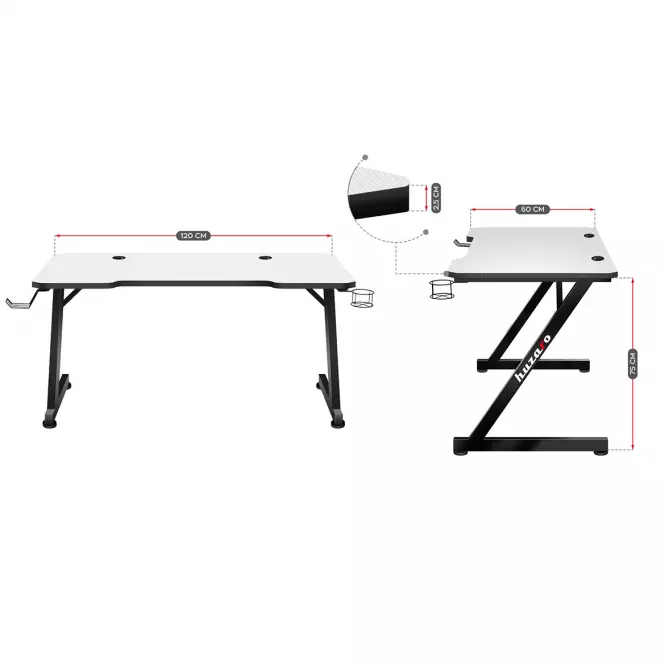 Písací stôl pre hráča HZ-Hero 2.5 white,3