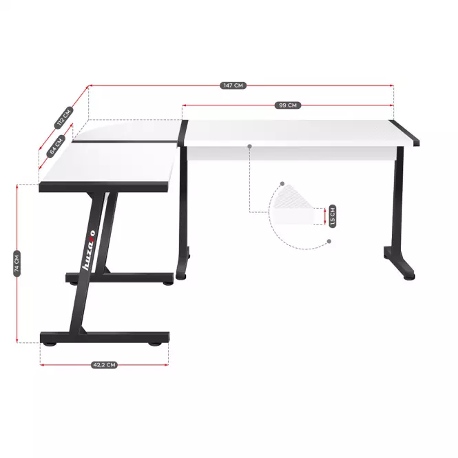 Písací stôl pre hráča HZ-Hero 6.0 white