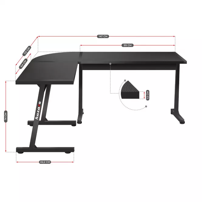 Písací stôl pre hráča HZ-Hero 6.0 black,13