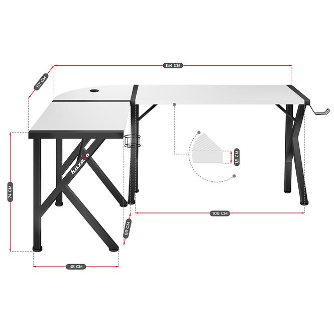 Písací stôl pre hráča HZ-Hero 6.3 white,17