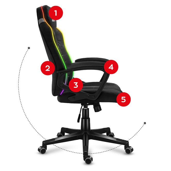 Otočné kreslo pre hráča HZ-Force 2.5 RGB Mesh