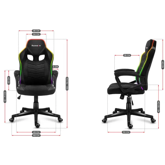 Otočné kreslo pre hráča HZ-Force 2.5 RGB Mesh,21