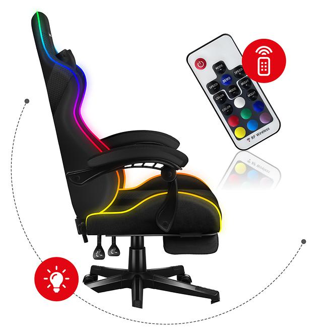 Otočné kreslo pre hráča HZ-Force 4.7 RGB Mesh