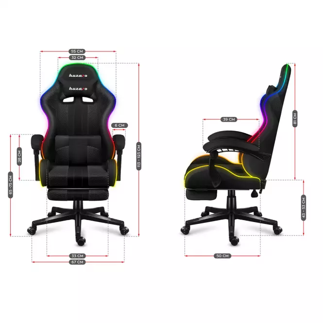 Otočné kreslo pre hráča HZ-Force 4.7 RGB Mesh