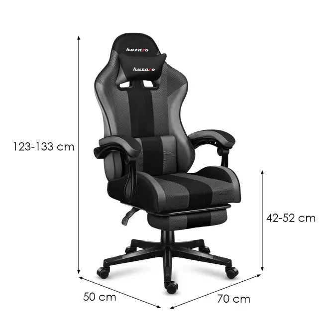Otočné kreslo pre hráča HZ-Force 4.7 Grey Mesh,23
