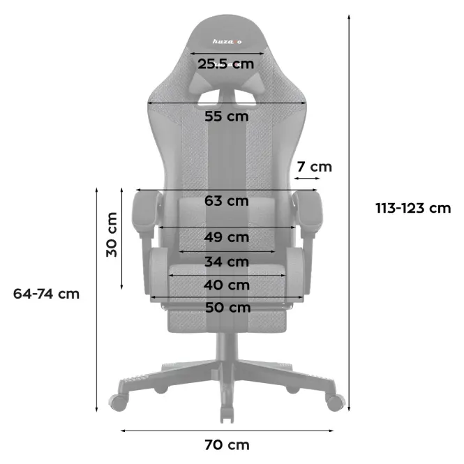 Otočné kreslo pre hráča HZ-Force 4.7 Grey Mesh