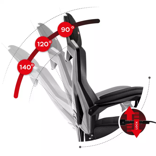 Otočné kreslo pre hráča HZ-Combat 3.0 Carbon,19