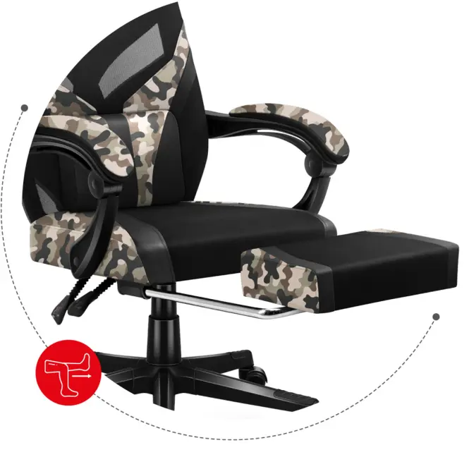 Otočné kreslo pre hráča HZ-Combat 5.0 Camo,10