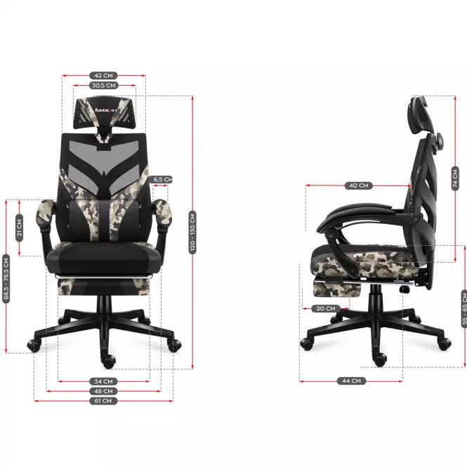 Otočné kreslo pre hráča HZ-Combat 5.0 Camo