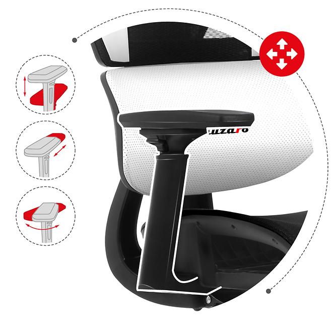 Otočné kreslo pre hráča HZ-Combat 8.0 White,10