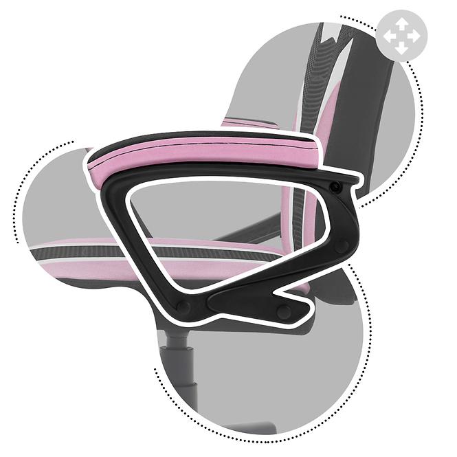 Otočné kreslo pre hráča HZ-Ranger 1.0 pink mesh,10