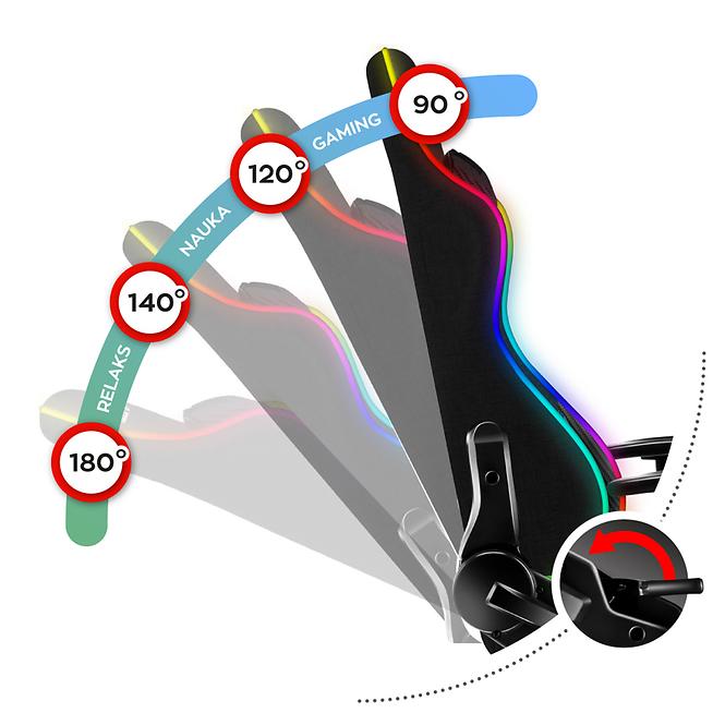 Otočné kreslo pre hráča HZ-Ranger 6.0 RGB Mesh,6