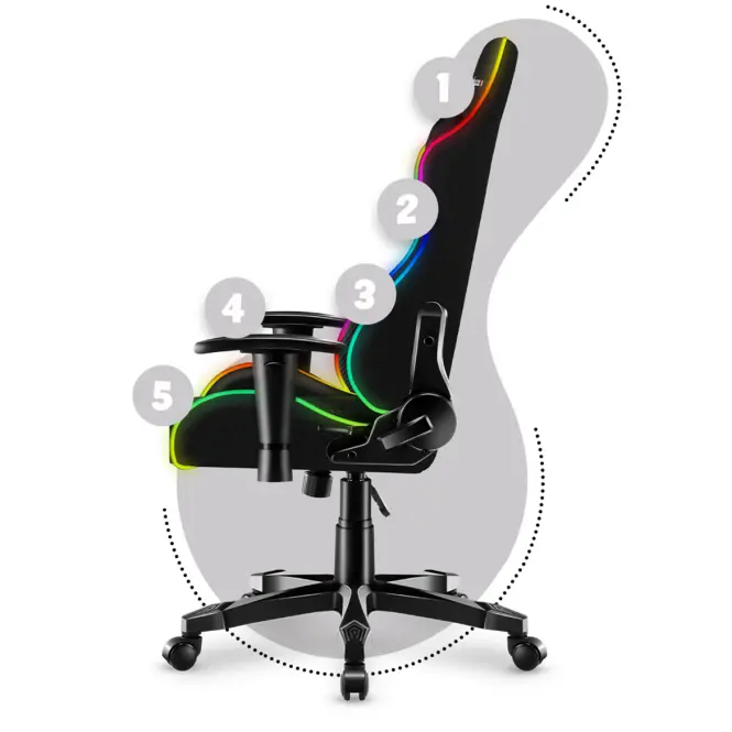 Otočné kreslo pre hráča HZ-Ranger 6.0 RGB Mesh,7