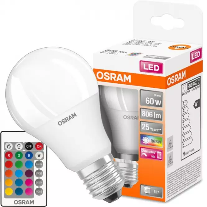 Žiarovka LED OSRAM A60 E27 9,7W RGB+diaľkové ovládanie