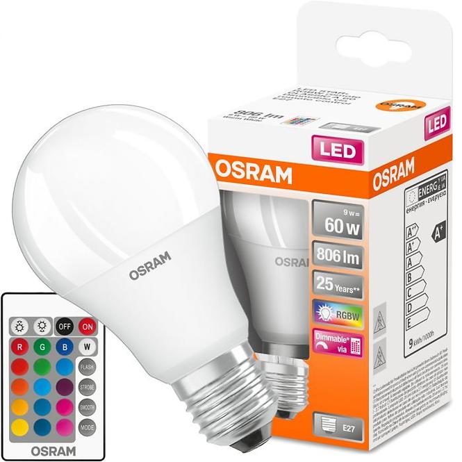 Žiarovka LED OSRAM A60 E27 9,7W RGB+diaľkové ovládanie