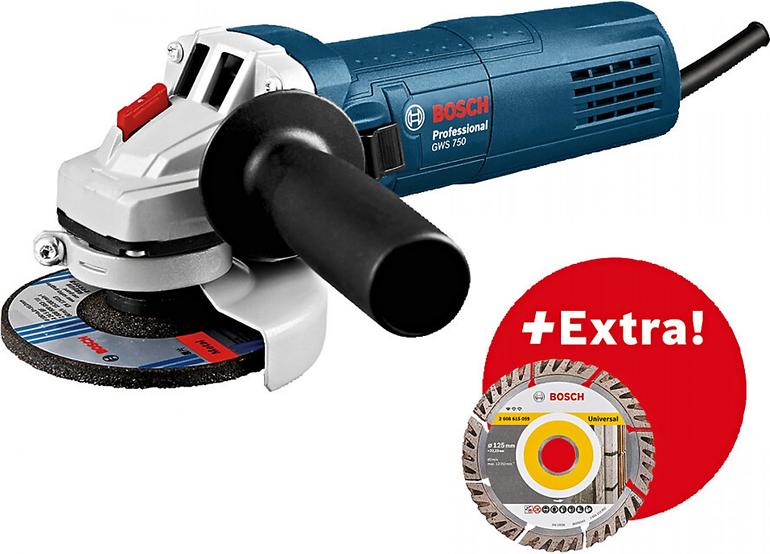 Uhlová brúska Bosch Professional 750W 125 mm GWS 750 + 1 kotúč,2