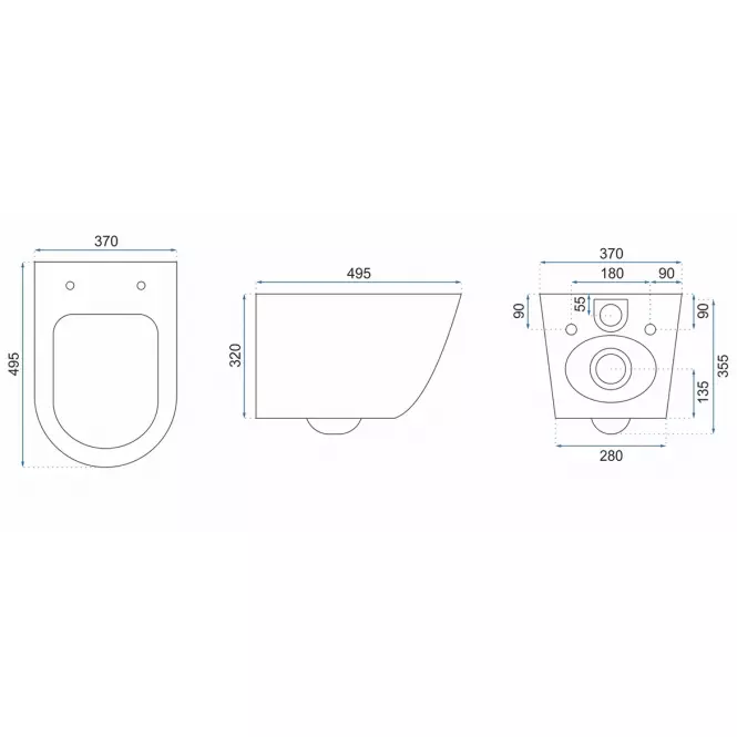 Závesná misa Carlo Mini Rimless gold/white