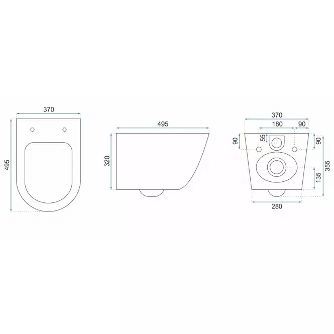 Závesná misa Carlo Mini Rimless duroplast