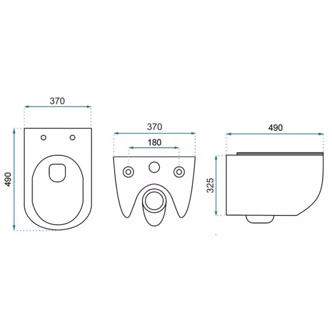 Závesná misa Carter Rimless duroplast