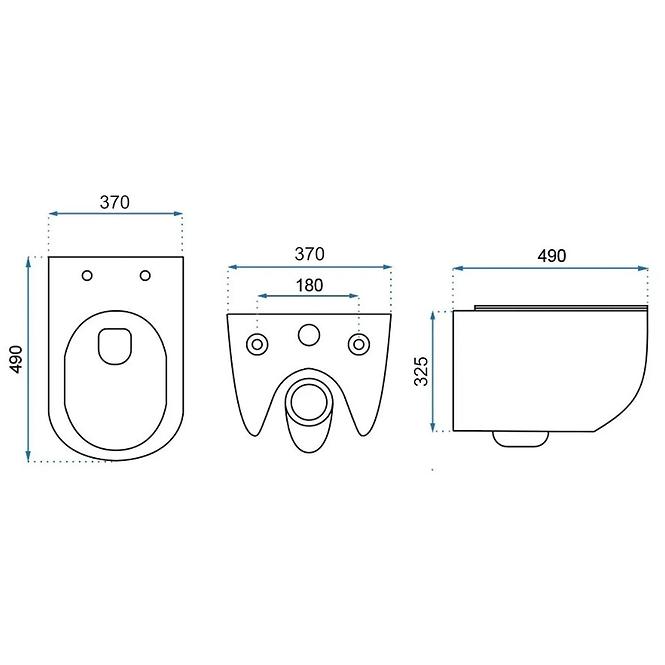 Závesná misa Carter Rimless duroplast