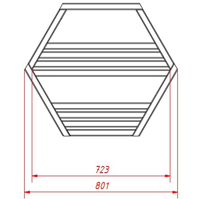 Polička Hexen maxi čokoláda 80x20x69 cm,2