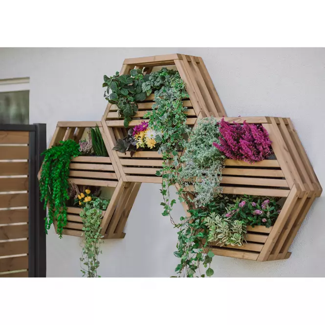 Polička Hexen maxi cappucino 80x20x69 cm
