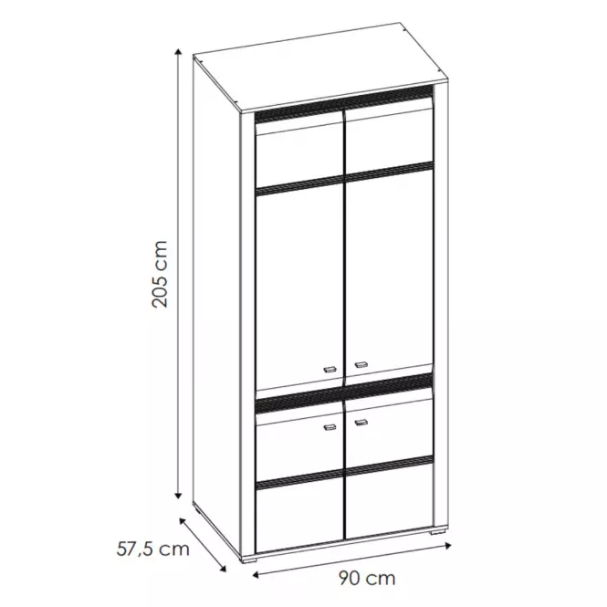 Skriňa Sevilla Typ 20 90 cm nórská borovica/ biela,2