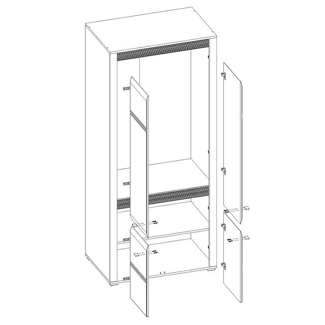 Skriňa Sevilla Typ 20 90 cm nórská borovica/ biela