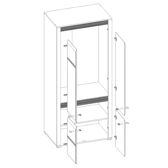 Skriňa Sevilla Typ 20 90 cm nórská borovica/ biela,3