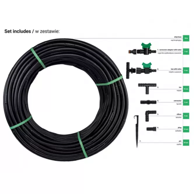 Sada s hadicou na zavlažovanie Water Flow Drip DSWWF50-SET2