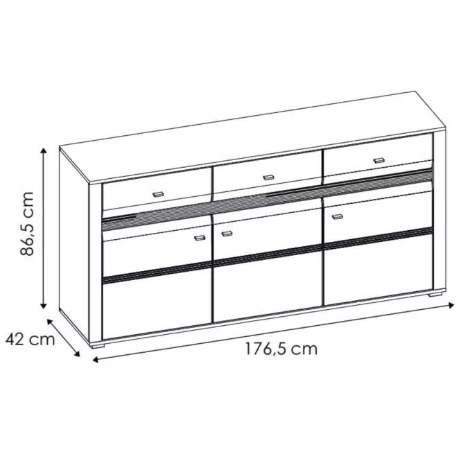 Komoda Sevilla TYP 40 3D3S nórske borovice/ biela