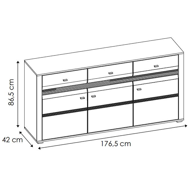 Komoda Sevilla TYP 40 3D3S nórske borovice/ biela