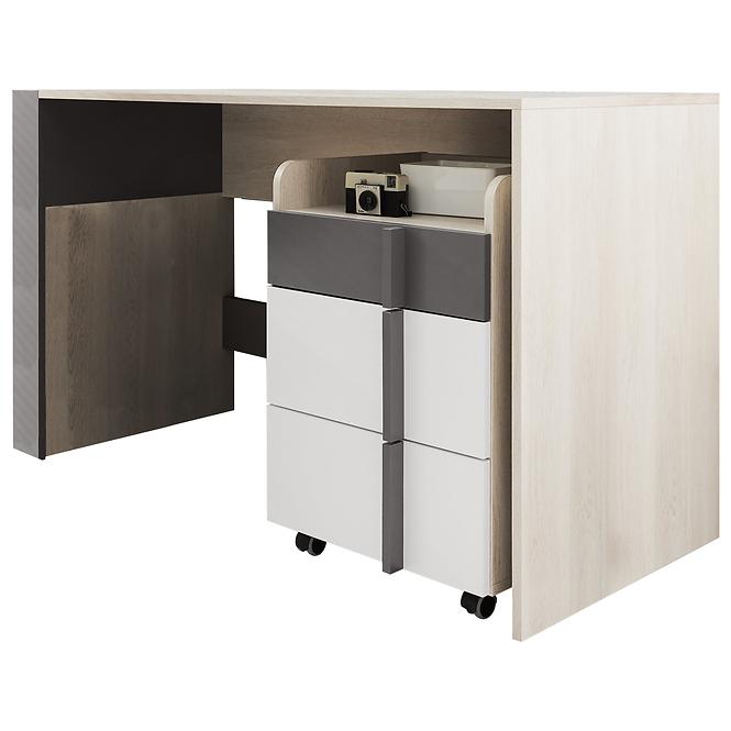 Písací stôl Remo RM10 dub wilton/biela/antracit,2