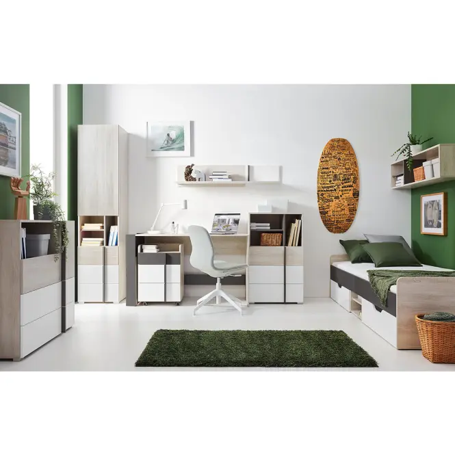 Zásuvkový diel pod stôl Remo RM11 dub wilton/biela/antracit,6