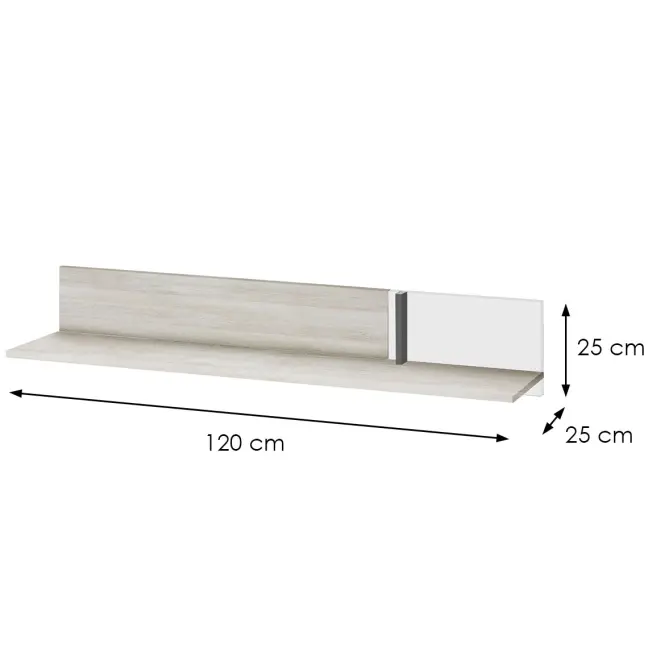 Polička Remo RM13 dub wilton/biela/antracit,2