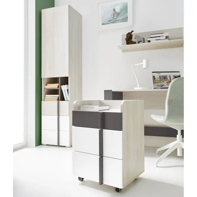 Polička Remo RM13 dub wilton/biela/antracit,7