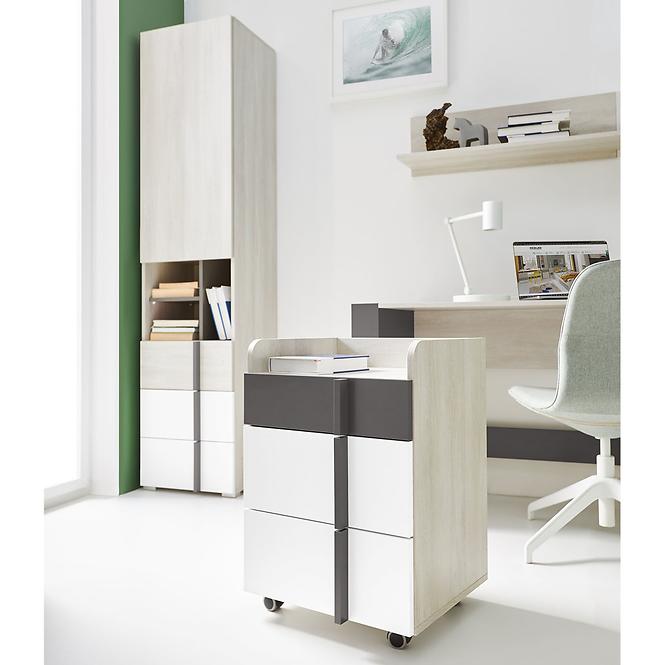 Polička Remo RM13 dub wilton/biela/antracit,7