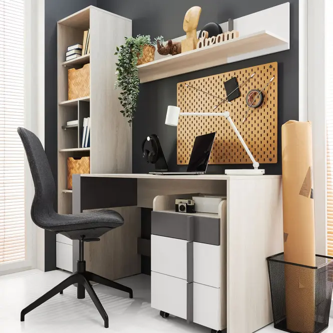 Polička Remo RM13 dub wilton/biela/antracit,8