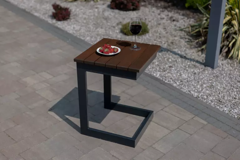 Stolík k záhradnému ležadlu palisander