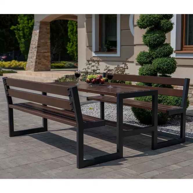 Záhradný komplet Picknick Grande s operadlom palisander