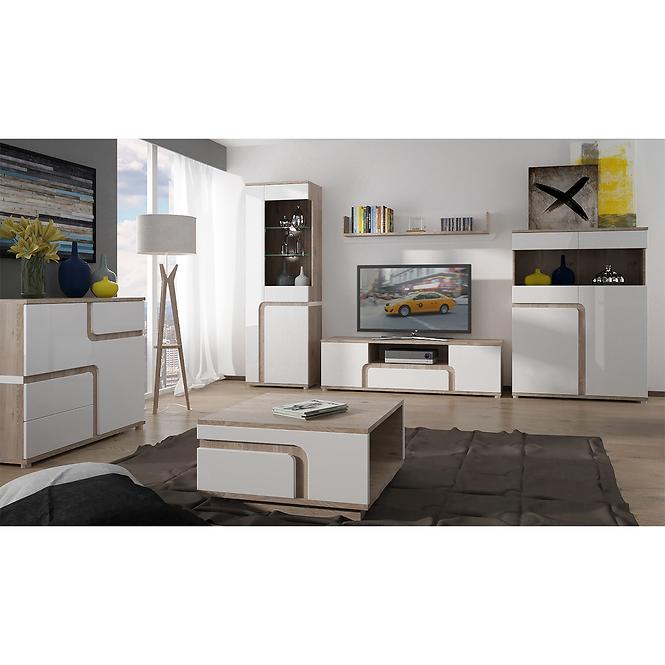 TV stolík Milano  typ 50 RTV nelson/biela