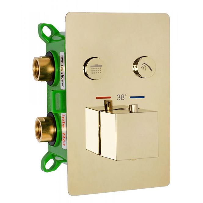 Sprchová sada + termostat Fenix-Davis Zlatá Rea P6324