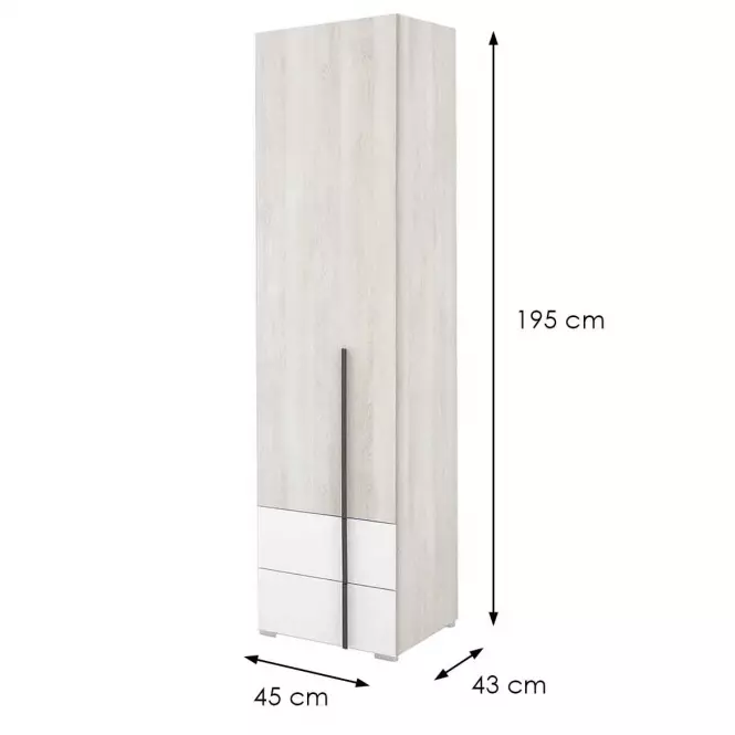 Regál Remo RM4 dub wilton/biela/antracit,2