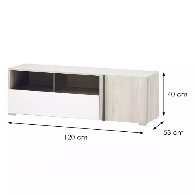 TV stolík Remo RM12 dub wilton/biela/antracit,2